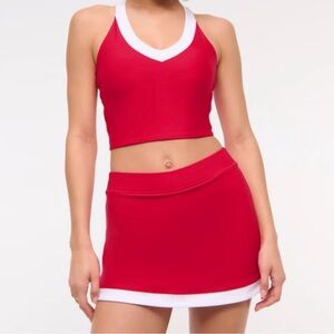 Abercrombie & Fitch YPB scupltLUX Racerback V-Neck Tank & High Rise Lined Skirt